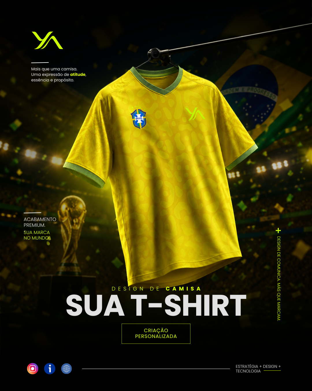 Arte de portfólio para design de camiseta do Brasil